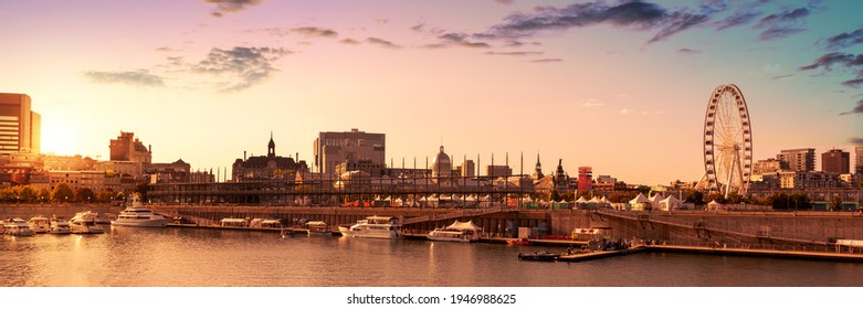 The Old Port Of Montreal At Sunset, Quebec, Canada