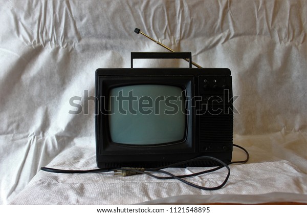 Old\
portable black and white TV\
.Steampunk.Russia.