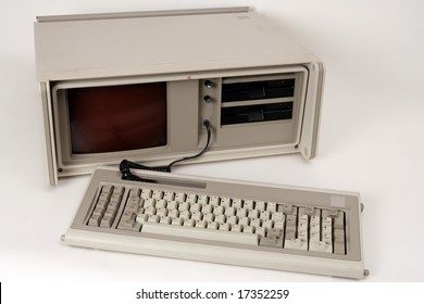 An Old Portable Computer (laptop From The Early 1980s)