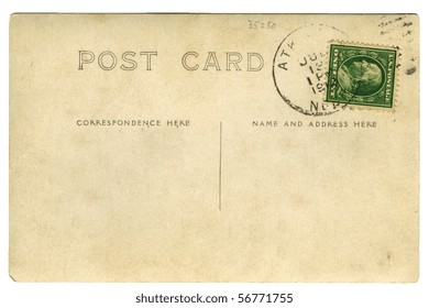 Old Post Card With Stamp