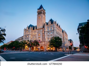 Old Post Office Building In Washington, DC At Sunset