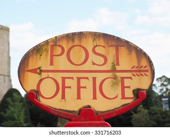 Old Post Office Sign In England, UK