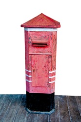 The Old Postbox Isolated On White Background