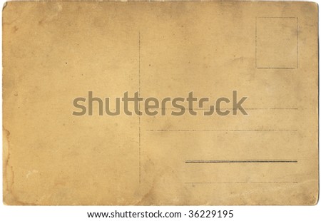 old postcard isolated on white background
