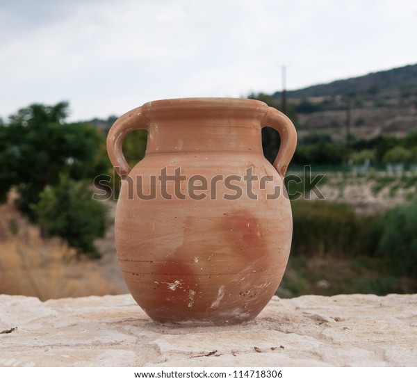 Old Pottery Crock Decoration On Ground Stock Photo Edit Now