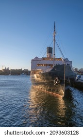 Old Preserved Ice Breaker Ship At A Pier A Sunny Winter Day In Stockholm, Sweden 2021-12-19