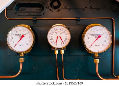 Old Pressure Gauge Boiler And Vacuum Gauge For Steam Locomotive