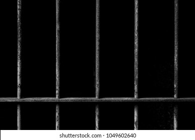 Old prison bars cell lock background, concept of strengthen and protect