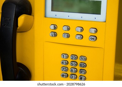 Old public telephone payphone for calling