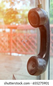 Old Public Telephones With Light Leak.