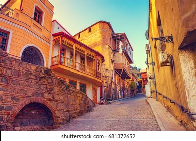 Old Quarter In Tbilisi City, Georgia Country