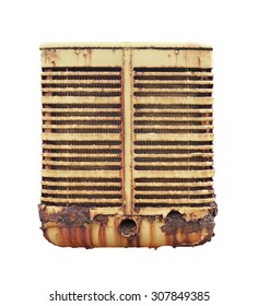 Old Radiator Isolated On White Background