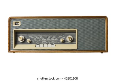 Old radio isolated on a white background