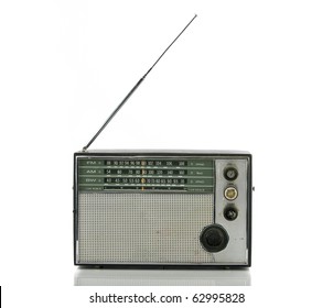 Old radio isolated on white