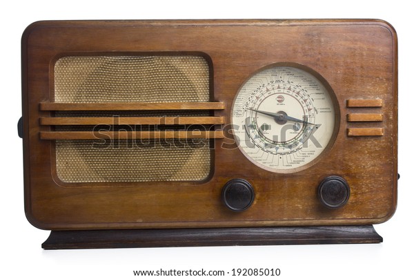 Old Radio Isolated On White Background Stock Photo (Edit Now) 192085010