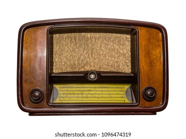 old radio on white background. isolated, retro style - Shutterstock ID 1096474319