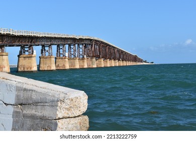 Old Railway Bridge In Florida Keys