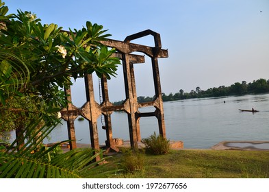 The Old Railway Bridge Over The Mekong River In Don Det.