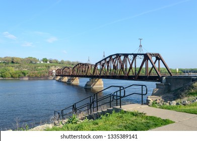 An Old Railway Bridge Over Mississippi River, Dubuque Iowa