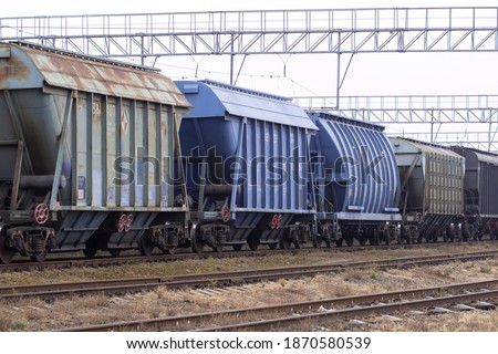 Old railway cars at the railway station