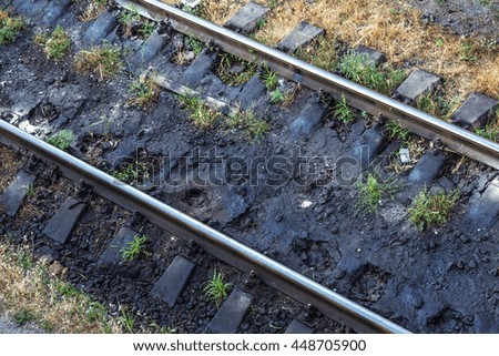 The old railway. The old fabric is filled with lubricating oil flowing. For many years, formed a mass of heavy oil, which carries environmental issues pollution of soil and nature. Ecology