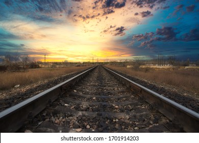 Old Railway In The Sunset