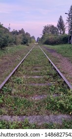 Old Railway Track In Bieszczady County, Polanf