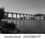 old railway viaduct over the river Vienne at L