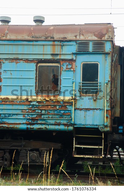 \
Old railway wagons,abandoned old railway wagons\
at station. Old train\
wagons
