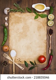 Old Recipe Note Background Concept