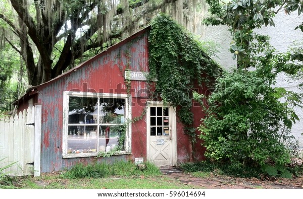 Old Red Barn House Florida Stock Photo Edit Now 596014694