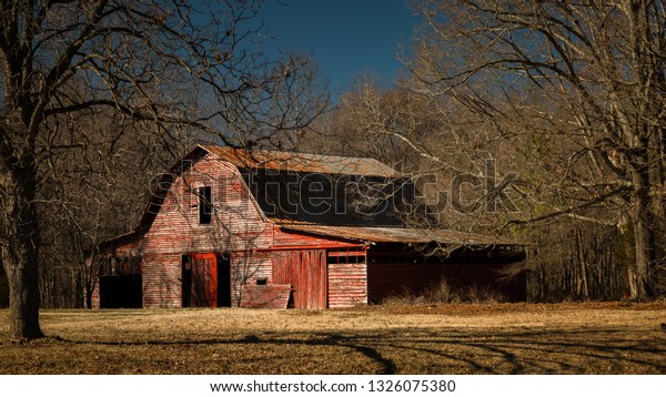 Old Red Barn Woods By Near Stock Photo Edit Now 1326075380