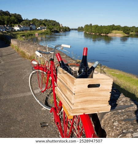 Similar – Image, Stock Photo Red bicycle luggage rack and rear light