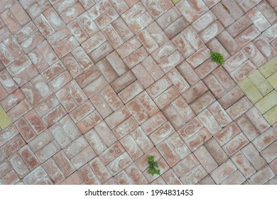 Old red brick floor texture