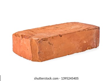 Old red brick isolated on a white background - Shutterstock ID 1395245405