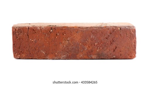 Old red brick isolated on white background - Shutterstock ID 433584265