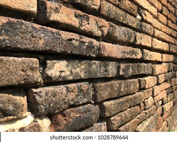 Old red brick wall background and texture