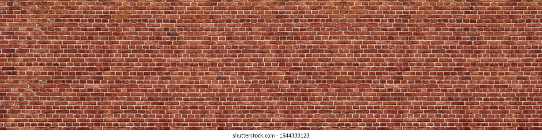 Old red brick wall background, wide panorama of masonry - Shutterstock ID 1544333123