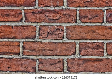 old red brick wall close up