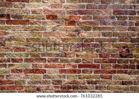 Old red brick wall pattern