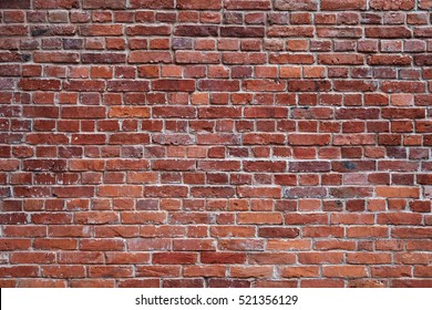  old red brick wall texture background - Shutterstock ID 521356129