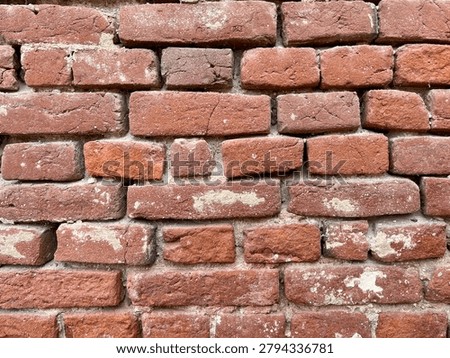Old red brick wall texture background with vintage masonry pattern