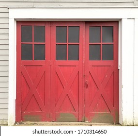 Old Red Carriage House Doors