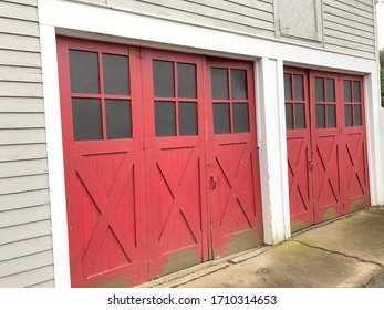 Old Red Carriage House Doors