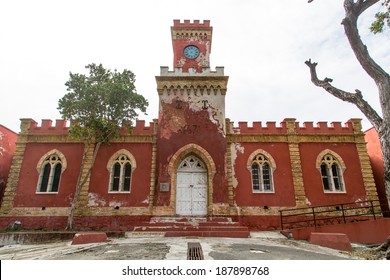 Old Red castle in Charlotte Amalie in St. Thomas, United States Virgin Islands