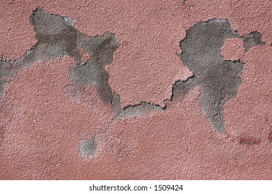 old red cement wall