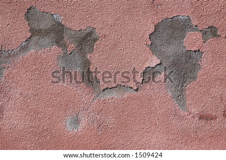 old red cement wall