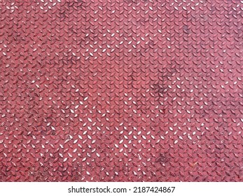 Old Red Diamond Pattern Metal Slab For Making Background