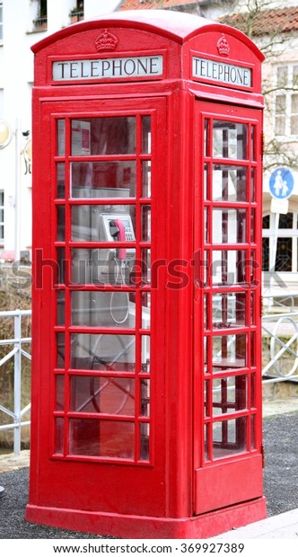 Old Red English Phone Booth Stock Photo Edit Now 369927389