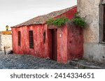Old red house in Colonia del Sacremento